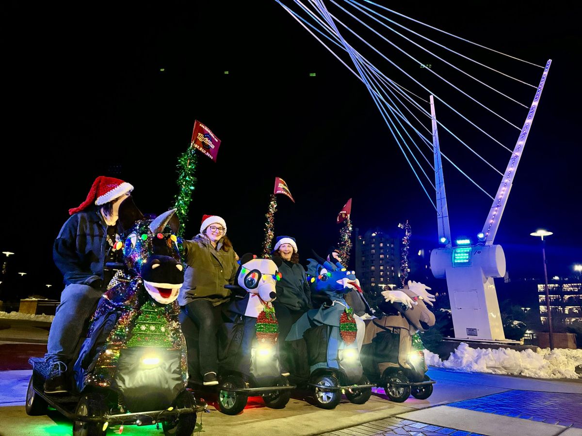 Holiday lights at McEuen Park on the Rydables Christmas Lights Tour